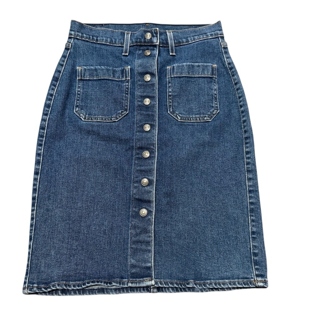 Levi's Denim Jean Skirt Women's Size 25 A-Line Button Up Front Knee Length